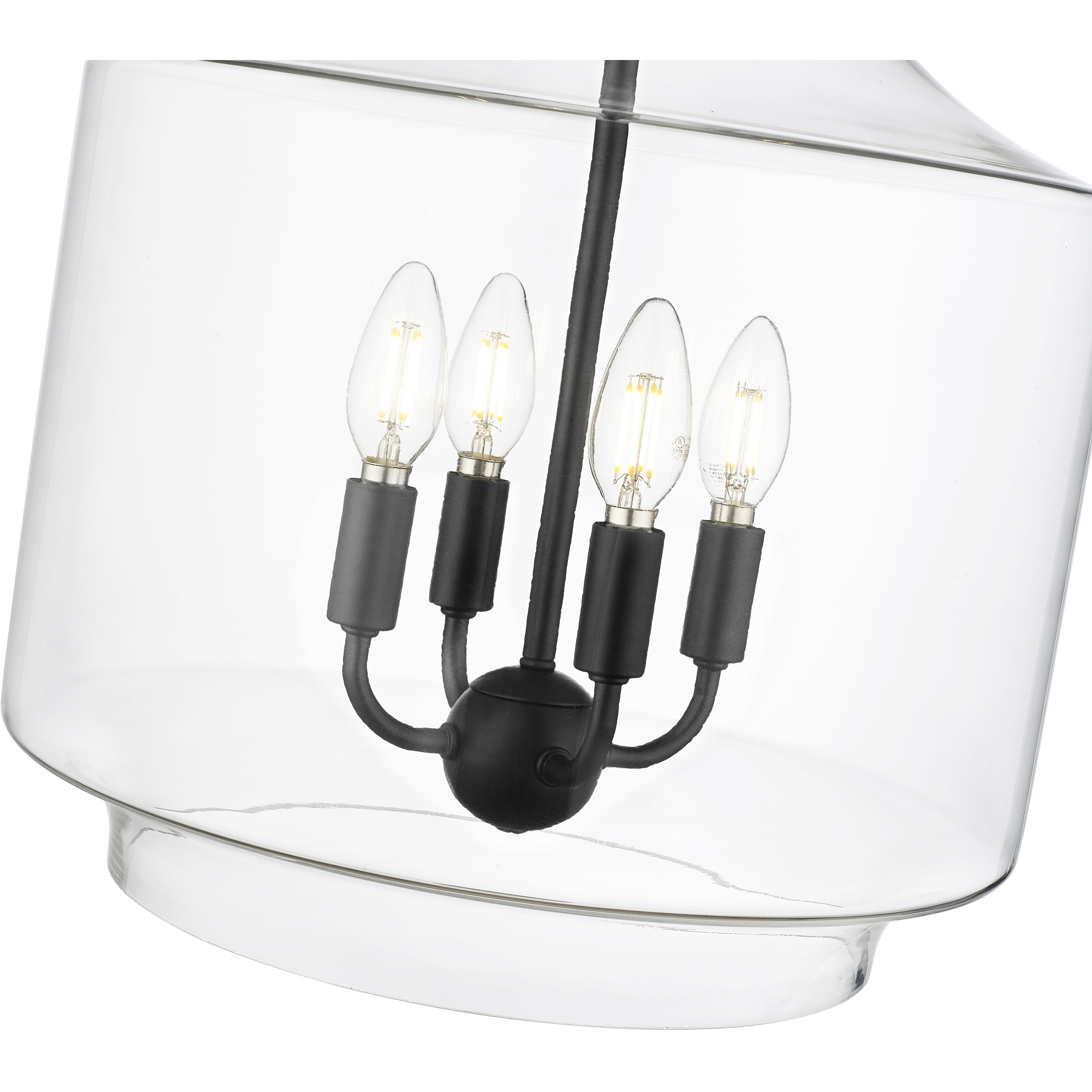 Mahannah 4 Light 15 inch Matte Black Pendant Ceiling Light